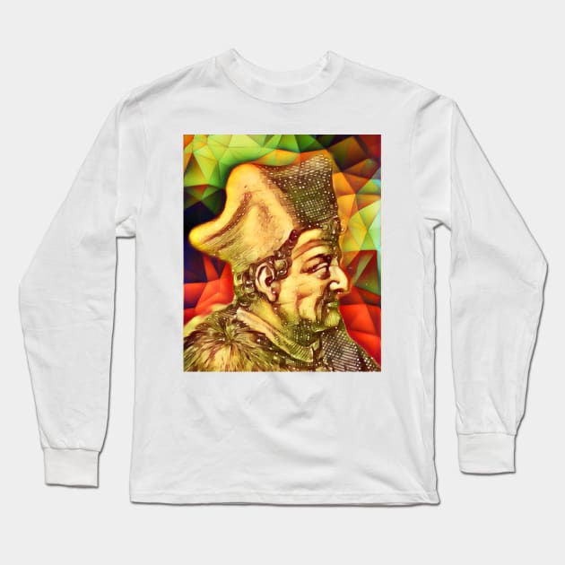 Lorenzo Valla Snow Portrait | Lorenzo Valla Artwork 15 Long Sleeve T-Shirt by JustLit